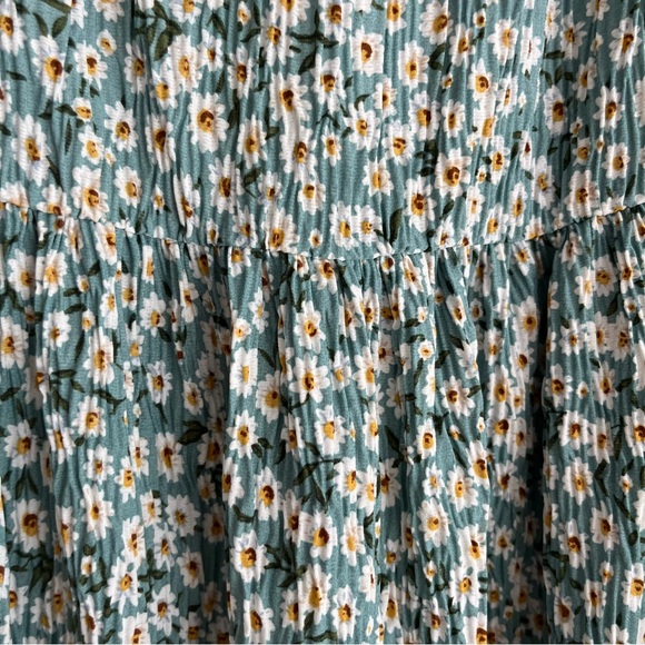 EUC Carly Jean Los Angeles Ada Green Daisy Floral Midi Maxi Dress - Picture 11 of 12